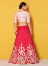 Load image into Gallery viewer, online pink colored art silk base heavy Zari worked worked lehenga choli
