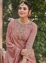 Load image into Gallery viewer, pastel pink colored stone work georgette base Punjabi suit
