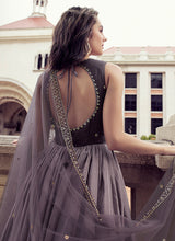 Load image into Gallery viewer, Buy Sleeveless Dusty Purple Heavy Sequins Gown
