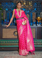 Load image into Gallery viewer, Buy Sleeveless Pink Color Silk Weaving Saree

