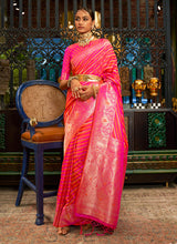 Load image into Gallery viewer, Half sleeves Peach Color Silk Weaving Saree
