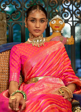 Load image into Gallery viewer, Buy Half sleeves Peach Color Silk Weaving Saree
