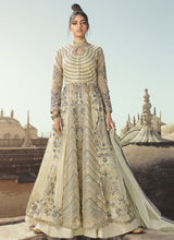Load image into Gallery viewer, Beautiful off-white colored heavy work embroidered Pakistani suit
