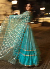 Load image into Gallery viewer, Order Light Blue Color Sequins Work Georgette Fabric Flared Lehenga
