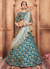 Load image into Gallery viewer, Marvelous Teal Green Color Silk base Heavy Embroidred Lehenga Choli
