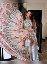 Load image into Gallery viewer, Magnificent Look White Color Silk Fabric Printed Lehenga Choli
