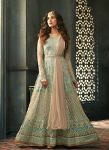 Load image into Gallery viewer, Blue resham and zari embellished designer gown
