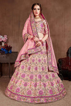 Load image into Gallery viewer, weddingwear pastel pink colored heavy work silk base lehenga choli
