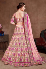 Load image into Gallery viewer, buy weddingwear pastel pink colored heavy work silk base lehenga choli

