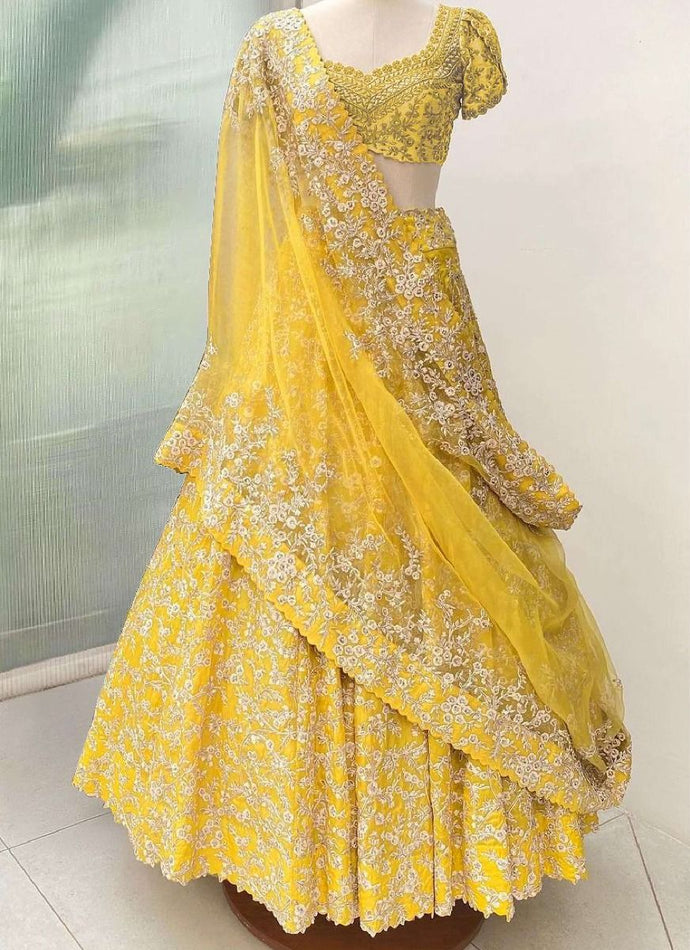 Splendid Yellow Color Dori Work Lehenga Choli