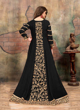 Load image into Gallery viewer, Buy elegant black color Georgette base Dori and sequins work Anarkali suit
