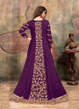 Load image into Gallery viewer, Buy elegant purple color Georgette base Dori and sequins work Anarkali suit
