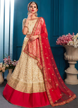 Load image into Gallery viewer, Order Trendy Beige Color Satin Base Embroidered Lehenga Choli Set
