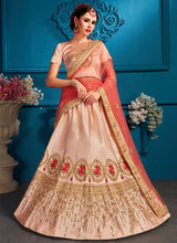 Load image into Gallery viewer, Attractive Peach Color Satin Embroidered Lehenga Choli
