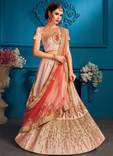 Load image into Gallery viewer, Buy Attractive Peach Color Satin Embroidered Lehenga Choli
